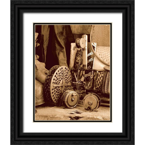 Fishing Black Ornate Wood Framed Art Print with Double Matting by Rose, Andrew