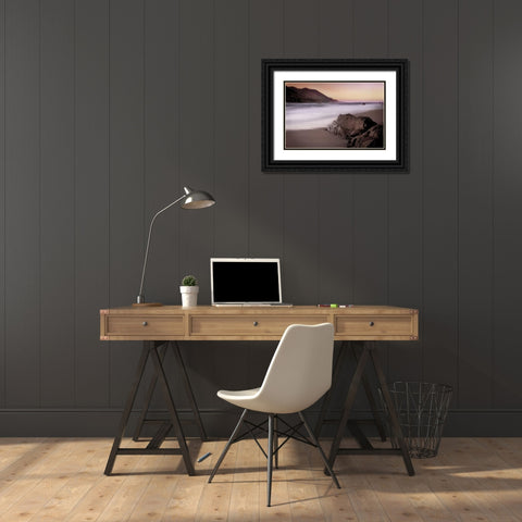 Garrapata Beach Black Ornate Wood Framed Art Print with Double Matting by Rehner, John