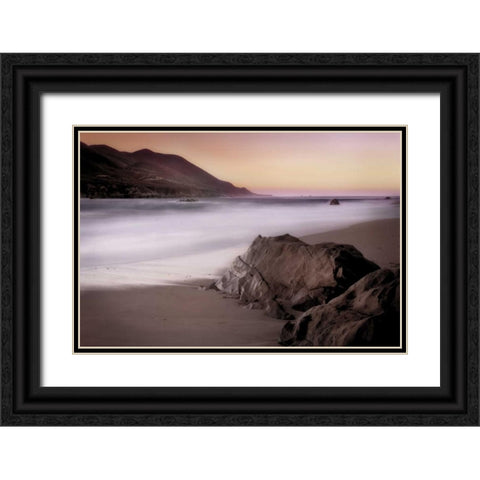 Garrapata Beach Black Ornate Wood Framed Art Print with Double Matting by Rehner, John