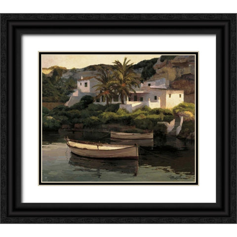 Cala San Esteban Black Ornate Wood Framed Art Print with Double Matting by Romeu, Poch