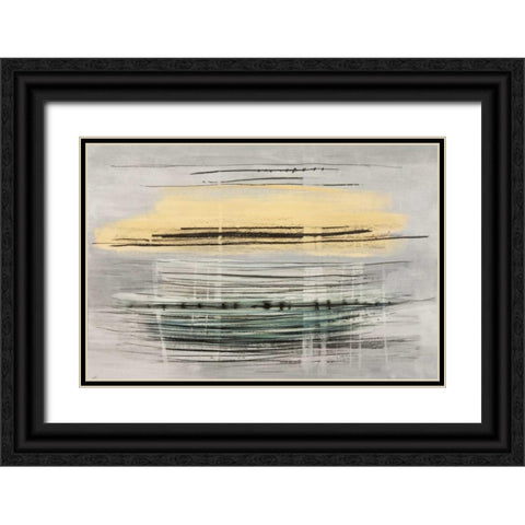 Sunrise Tracks Black Ornate Wood Framed Art Print with Double Matting by Sims, Drew