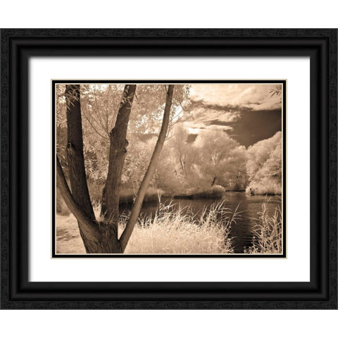 Lakefront View I Black Ornate Wood Framed Art Print with Double Matting by Szilagyi, Ily