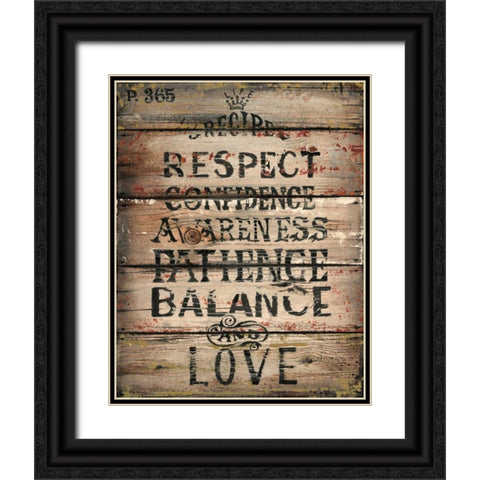 Life Recipe Black Ornate Wood Framed Art Print with Double Matting by Sanchez, Luis