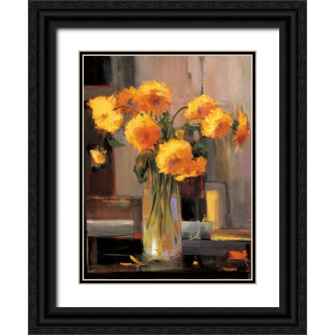 Floral Sunrise Black Ornate Wood Framed Art Print with Double Matting by Tomao, Jennie