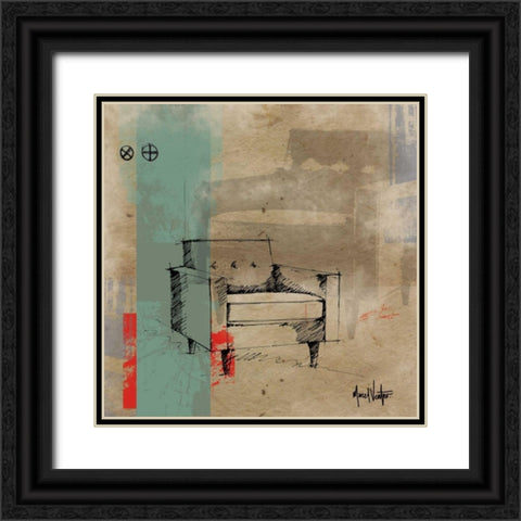 Jane Black Ornate Wood Framed Art Print with Double Matting by Venter, Marcel