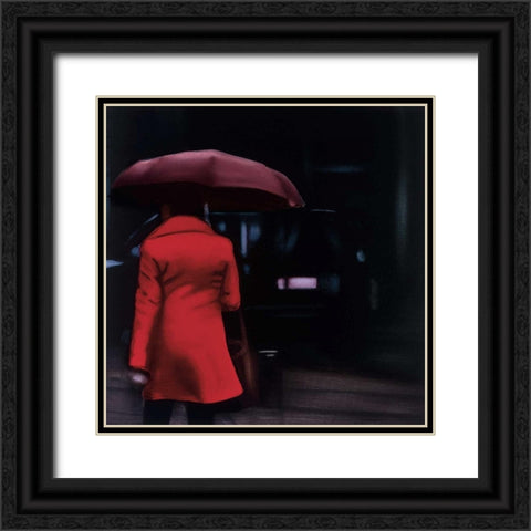 Lady in Red Black Ornate Wood Framed Art Print with Double Matting by Visa, Xavier