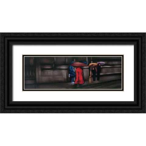 Down On The Street Black Ornate Wood Framed Art Print with Double Matting by Visa, Xavier