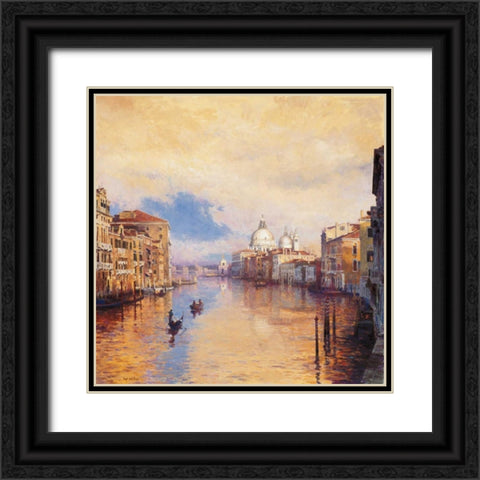 The Grand Canal Black Ornate Wood Framed Art Print with Double Matting by Walters, Curt