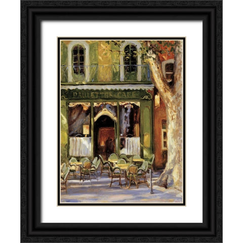 Paulettes Cafe Black Ornate Wood Framed Art Print with Double Matting by Wicks, Keith