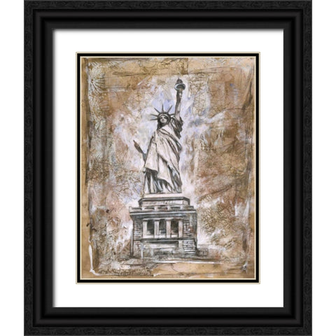 Liberty Black Ornate Wood Framed Art Print with Double Matting by WIley, Marta G.