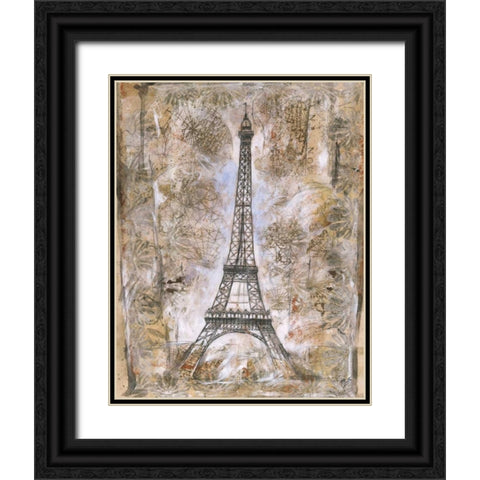 Eiffel Tower Black Ornate Wood Framed Art Print with Double Matting by Wiley, Marta G.