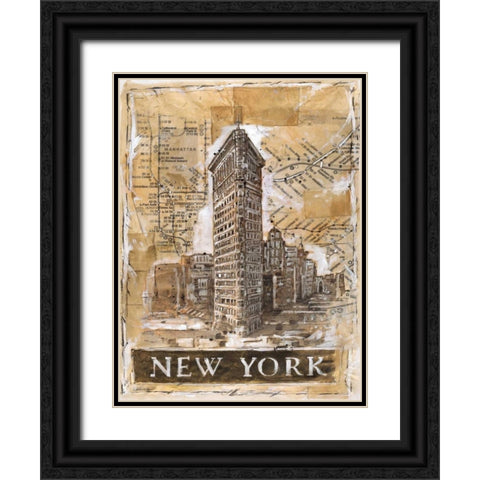 New York Black Ornate Wood Framed Art Print with Double Matting by Wiley, Marta G.