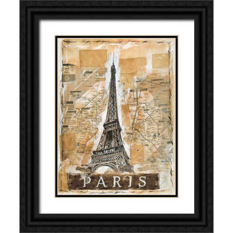 Paris Black Ornate Wood Framed Art Print with Double Matting by Wiley, Marta G.