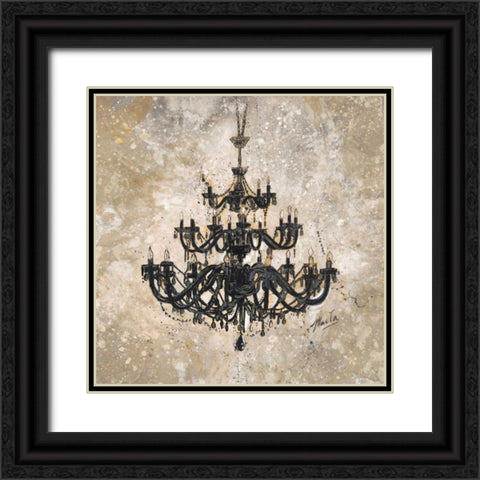 Onyx Chandelier Black Ornate Wood Framed Art Print with Double Matting by Wiley, Marta G.