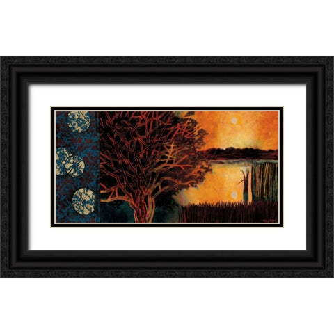Burning Heart Black Ornate Wood Framed Art Print with Double Matting by Willson, Valerie