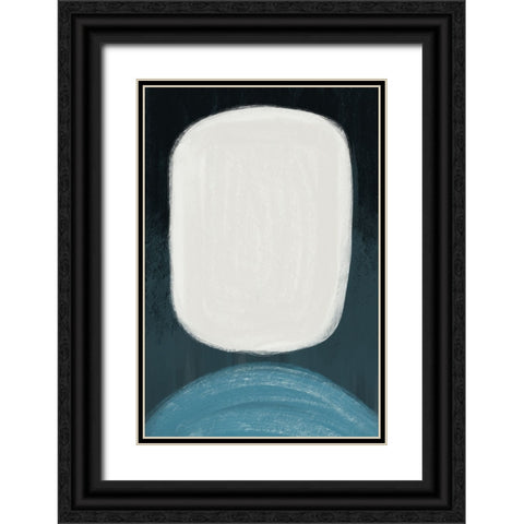 Abstract Blue I  Black Ornate Wood Framed Art Print with Double Matting by Artic Frame Studio