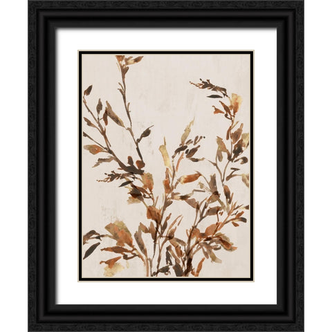 Golden Frond I  Black Ornate Wood Framed Art Print with Double Matting by Aria K