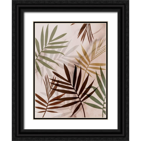 Subdued Leaves II  Black Ornate Wood Framed Art Print with Double Matting by Aria K