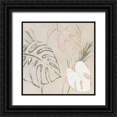 Boho Palms II Black Ornate Wood Framed Art Print with Double Matting by Aria K