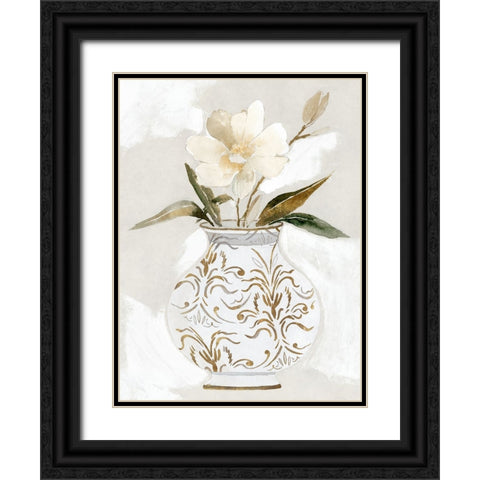 Decorative Botanical I Black Ornate Wood Framed Art Print with Double Matting by Aria K