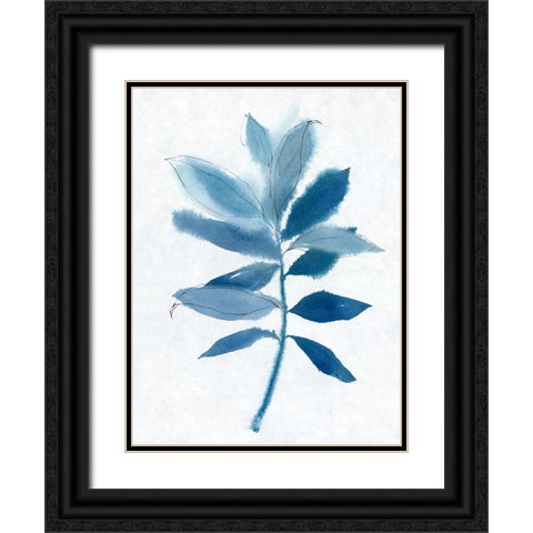 Modern Blue Botanical I Black Ornate Wood Framed Art Print with Double Matting by Aria K