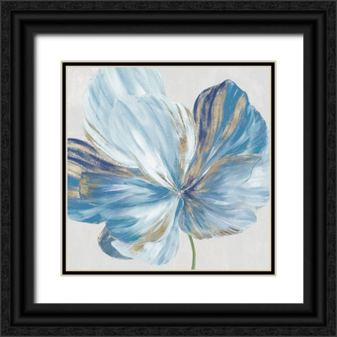 Big Blue Flower I Black Ornate Wood Framed Art Print with Double Matting by Aria K