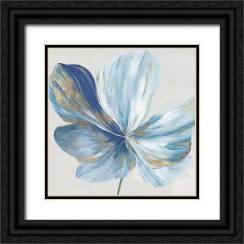 Big Blue Flower II Black Ornate Wood Framed Art Print with Double Matting by Aria K