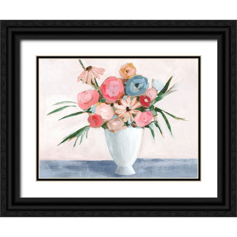 Floral Bundle Black Ornate Wood Framed Art Print with Double Matting by Aria K