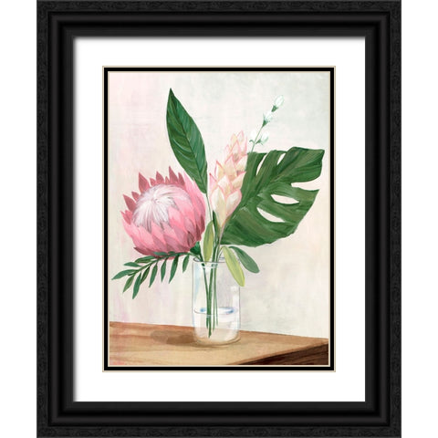 Tropical Vase I Black Ornate Wood Framed Art Print with Double Matting by Aria K