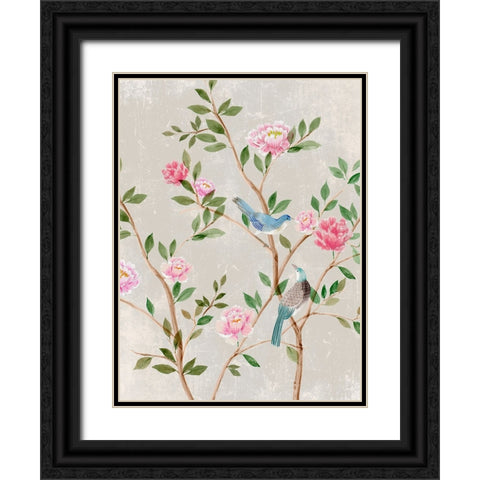 Bird Garden II Black Ornate Wood Framed Art Print with Double Matting by Aria K