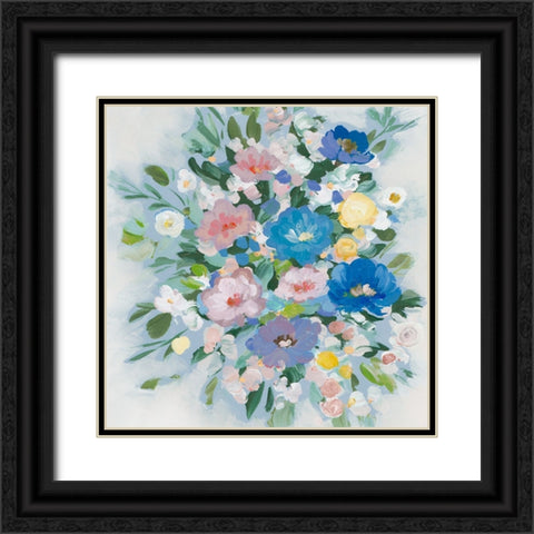 Blue Sweet Bundle Black Ornate Wood Framed Art Print with Double Matting by Aria K