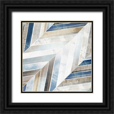 Diagonal Herringbone Black Ornate Wood Framed Art Print with Double Matting by Peal, Emma