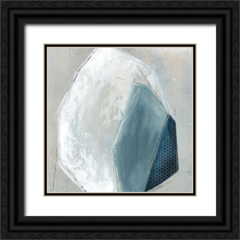 Trio of Blue I Black Ornate Wood Framed Art Print with Double Matting by Peal, Emma
