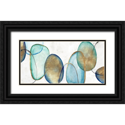 Jewel Pebbles Black Ornate Wood Framed Art Print with Double Matting by Peal, Emma