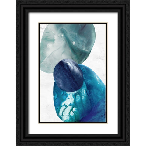 Organic Blue Rocks I Black Ornate Wood Framed Art Print with Double Matting by Peal, Emma