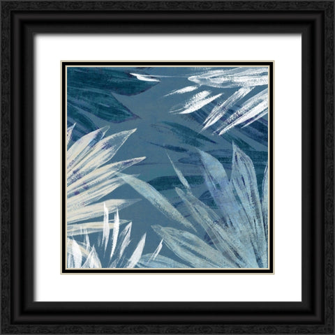 Small Blue Palms II Black Ornate Wood Framed Art Print with Double Matting by Black, Alex