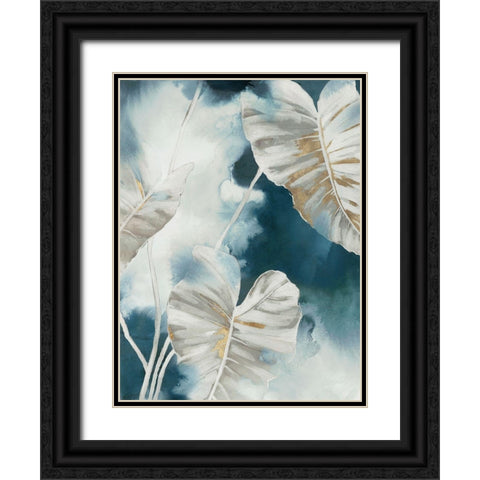 Blue Tropical Palms  Black Ornate Wood Framed Art Print with Double Matting by Black, Alex