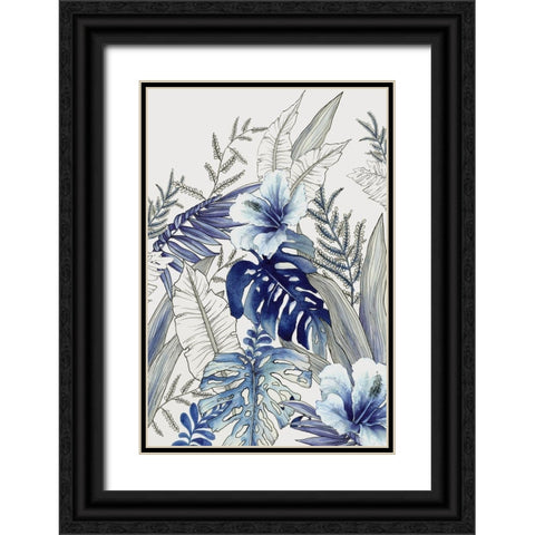 Blue Tropical Forest I  Black Ornate Wood Framed Art Print with Double Matting by Black, Alex