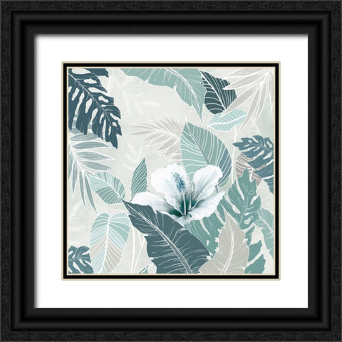 Teal Tropics I  Black Ornate Wood Framed Art Print with Double Matting by Black, Alex