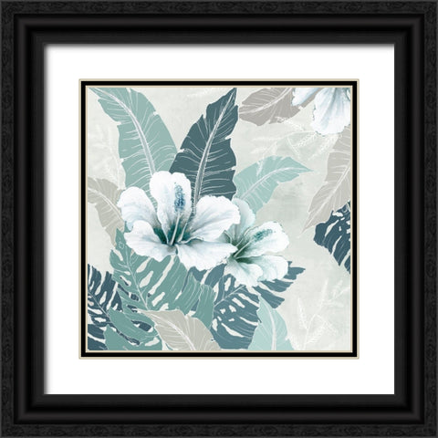 Teal Tropics II  Black Ornate Wood Framed Art Print with Double Matting by Black, Alex