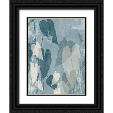 Minimalistic Leaves  Black Ornate Wood Framed Art Print with Double Matting by Black, Alex