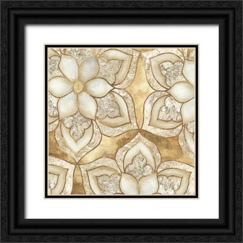 Gold Sparkle Tile II Black Ornate Wood Framed Art Print with Double Matting by Black, Alex