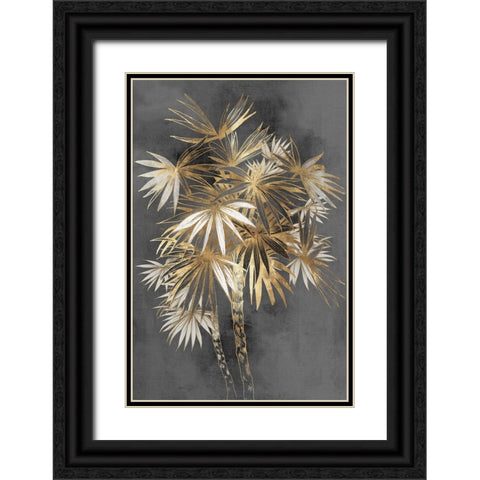 Golden Palm Tree Black Ornate Wood Framed Art Print with Double Matting by Black, Alex
