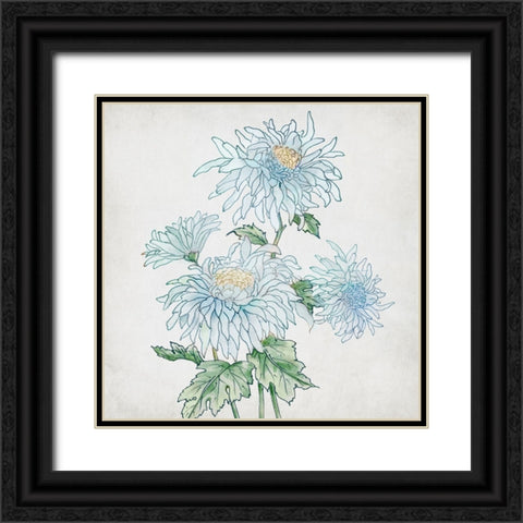 Delicate Botanical Blue II Black Ornate Wood Framed Art Print with Double Matting by Black, Alex