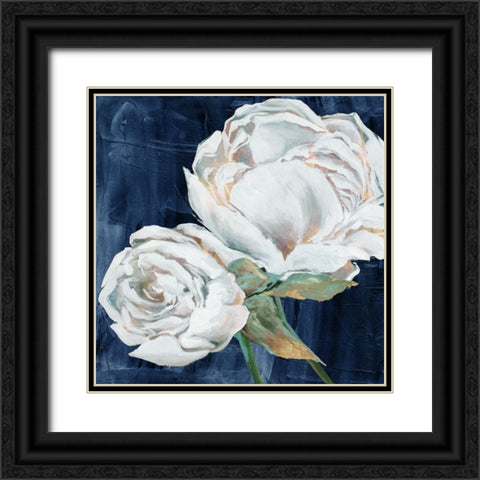 Blue Peony I Black Ornate Wood Framed Art Print with Double Matting by Black, Alex