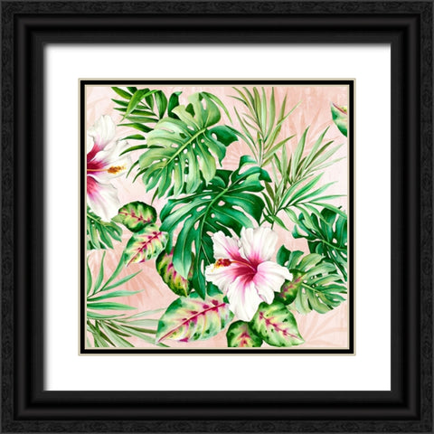 Hot Tropical Floral Black Ornate Wood Framed Art Print with Double Matting by Black, Alex