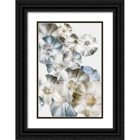 Azure Florals Black Ornate Wood Framed Art Print with Double Matting by Black, Alex