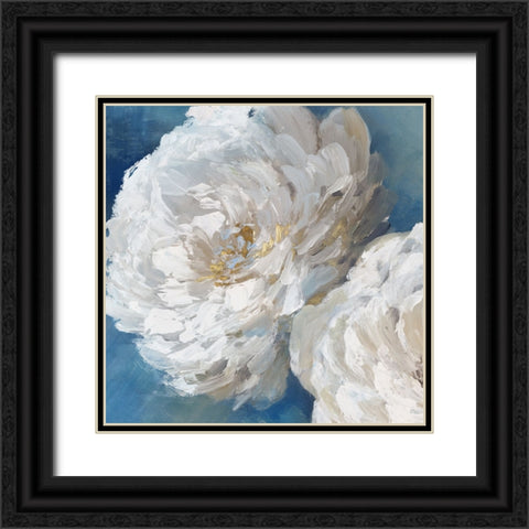 Elegant Blue Peony i Black Ornate Wood Framed Art Print with Double Matting by Black, Alex