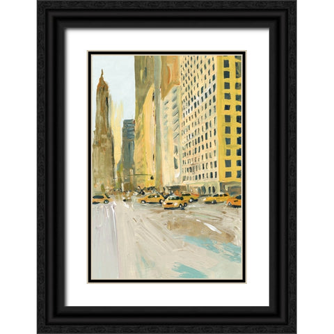 Early Manhattan Black Ornate Wood Framed Art Print with Double Matting by Errico And Slyp