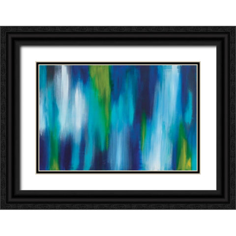 Aquos Black Ornate Wood Framed Art Print with Double Matting by Soccio, Christine
